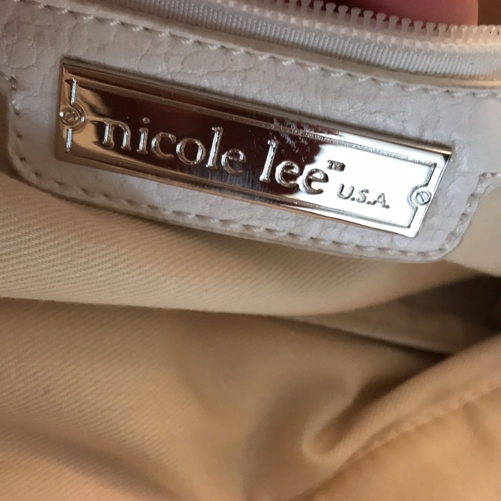 Nicole Lee made in USA white bag with large silver studs great summer  bag - Picture 9 of 16